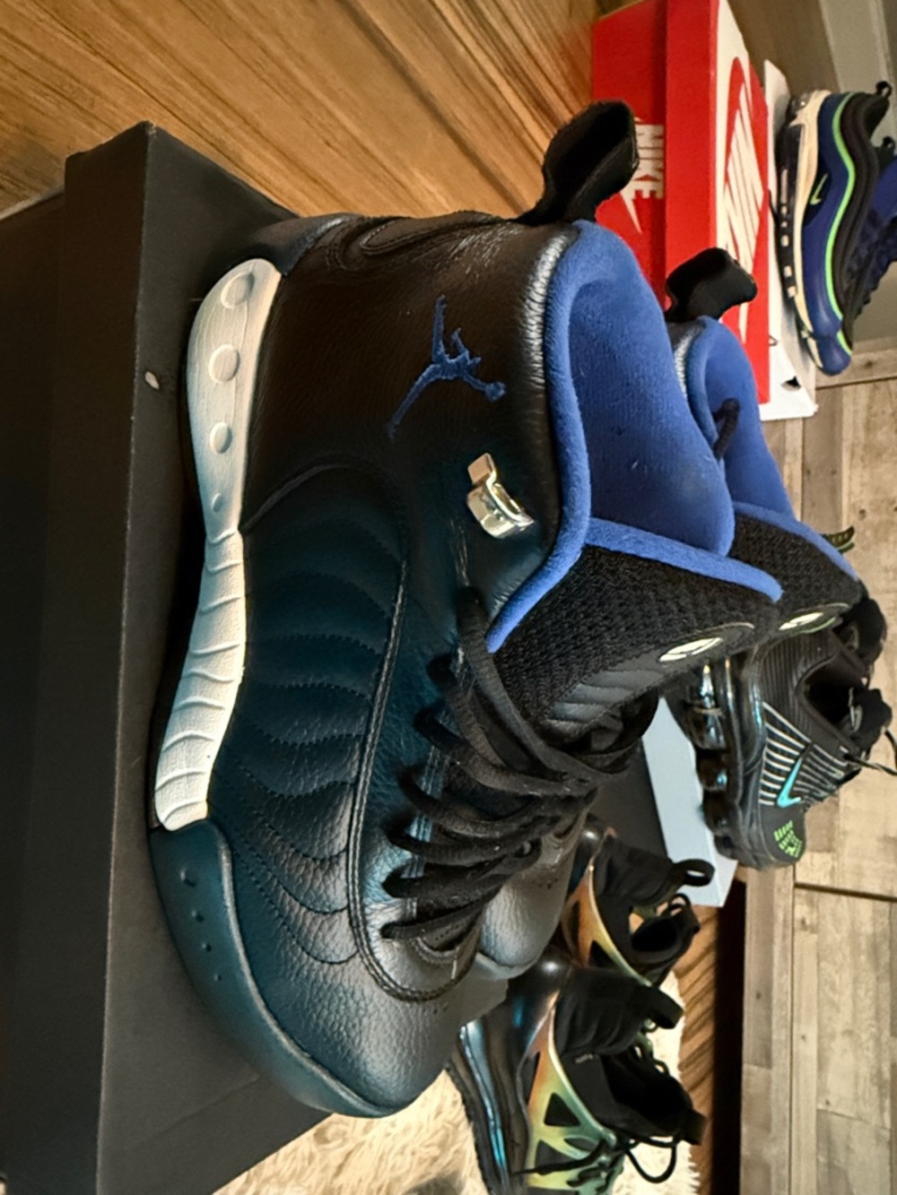 Jordan Black & Royal Blue Retro Basketball Sneakers